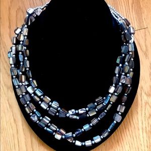 Beautiful 4 Strand Abalone (Faux) Necklace NWOT